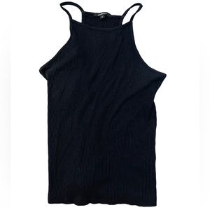 Black spaghetti strapped long top. Size M